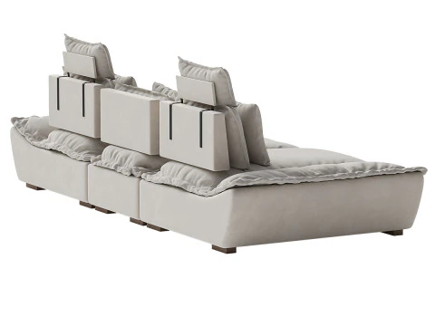 Modern 3 Seater Deep Sofa with Adjustable Backrest Sailboat 3D Model