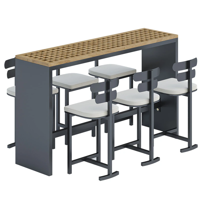 Dining Table Set for Outdoor Patio 3D Model .c4d .max .obj .3ds .fbx .stl .blend