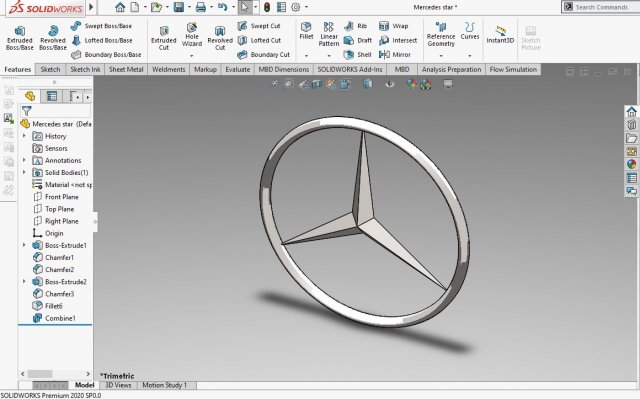 Mercedes-Benz SW Logo 3D Model .c4d .max .obj .3ds .fbx .stl .blend 