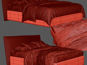 Toffee bed by caccaro 3D Model