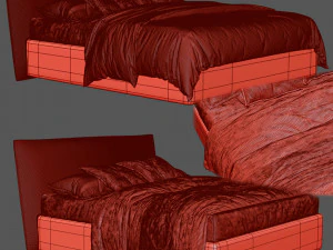 Toffee bed by caccaro 3D Model