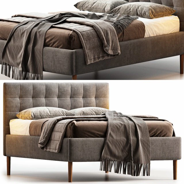 Emmet bed by West Elm 3D Model .c4d .max .obj .3ds .fbx .stl .blend