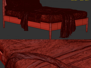Mid-Century Bed by West Elm 3D Model