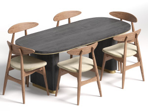 CH33P Chair and Table 3D Model