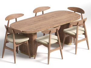 CH33P Chair and Table Modelo 3D