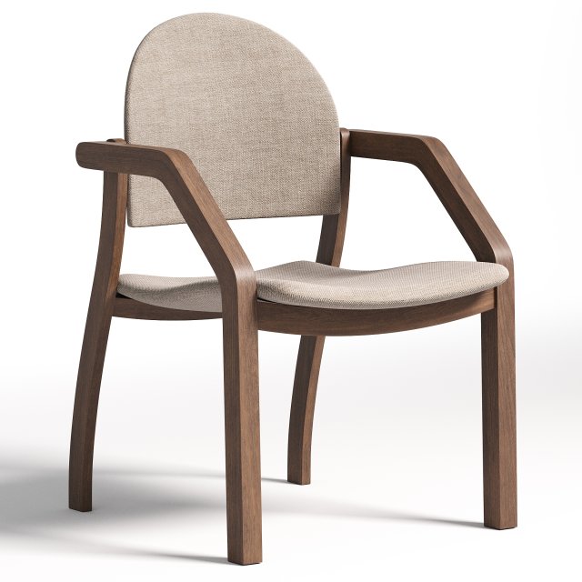 Wood armchair 3D Model .c4d .max .obj .3ds .fbx .stl .blend 