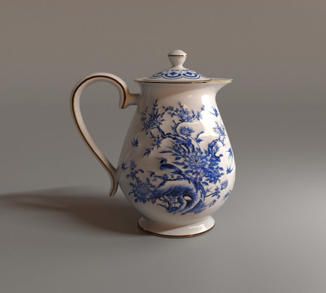 Porcelain teapot Model 3D .c4d .max .obj .3ds .fbx .stl .blend