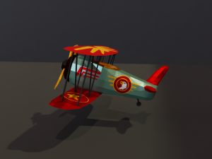 Lowpoly Cartoon Plane Pack 3D Modell