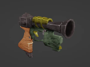 Lowpoly Stylized Pistol 3D Model