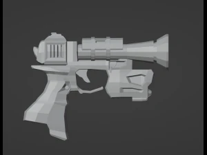 Lowpoly Stylized Pistol 3D Model