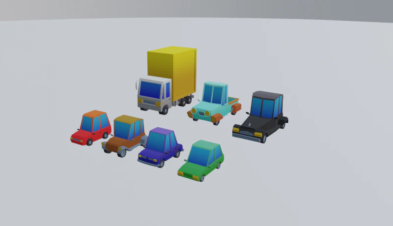 Lowpoly Car Pack 3D Model .c4d .max .obj .3ds .fbx .stl .blend