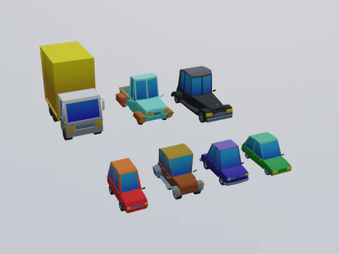 Lowpoly Car Pack 3D Model