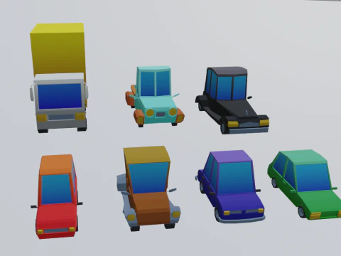Lowpoly Car Pack 3D Model