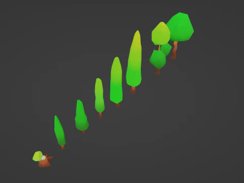 Lowpoly Tree Pack 3D Model