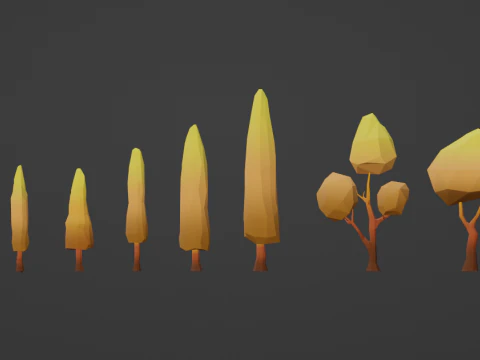 Lowpoly Tree Pack 3D Model