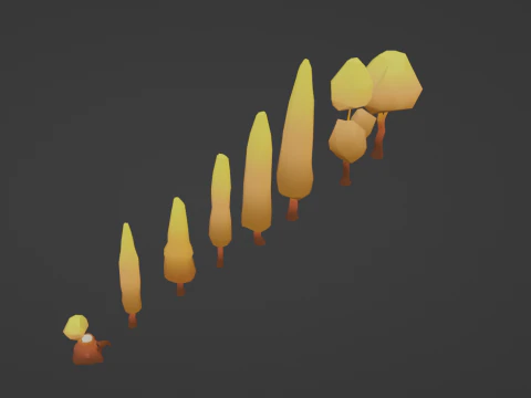 Lowpoly Tree Pack 3D Model