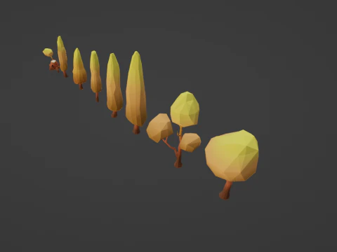 Lowpoly Tree Pack 3D Model