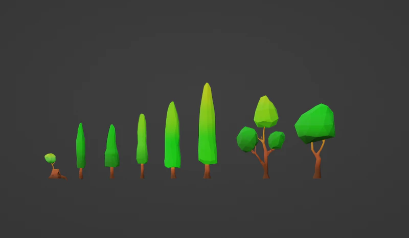 Lowpoly Tree Pack 3D Model .c4d .max .obj .3ds .fbx .stl .blend 