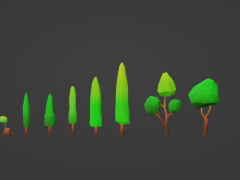 Lowpoly Tree Pack 3D Model