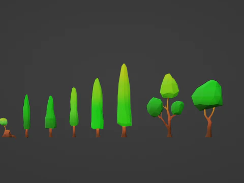 Pack d'arbres Lowpoly Modèle 3D