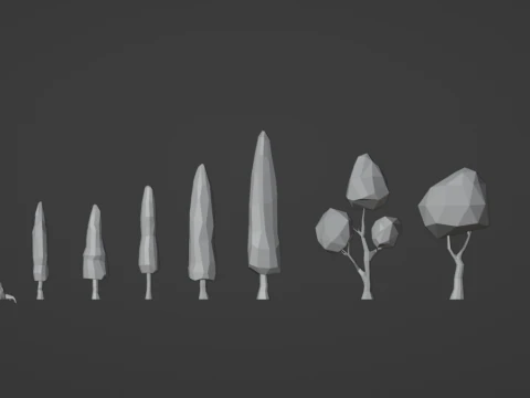 Lowpoly Tree Pack 3D Model