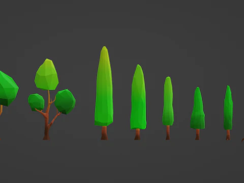 Lowpoly Tree Pack 3D Model