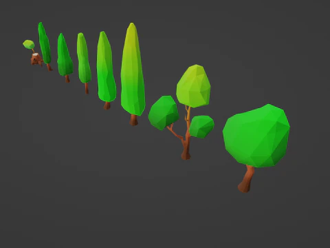 Lowpoly Tree Pack 3D Model