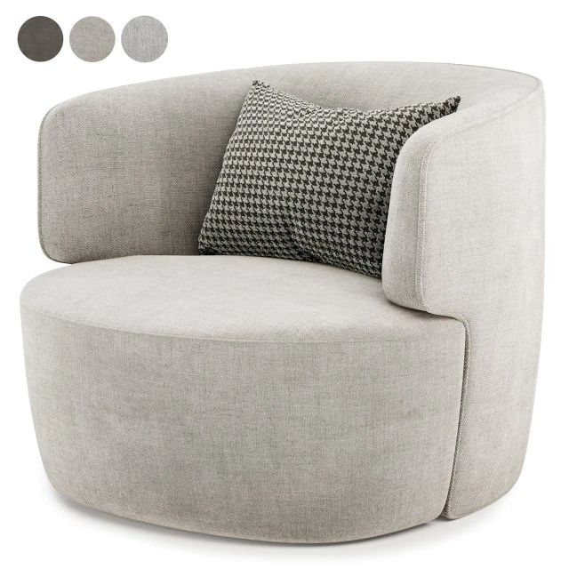 Elaine armchair by Molteni 3D Model .c4d .max .obj .3ds .fbx .stl .blend 