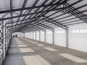 Low poly warehouse 02 3D Model