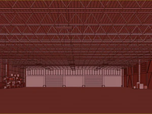 Low poly warehouse 03 3D Model