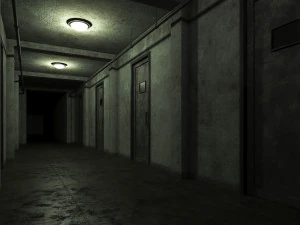 Low poly old dark scary 01 3D Model