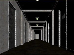 Low poly old dark scary 01 3D Model