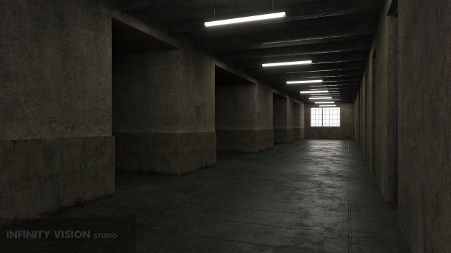 Old dark scary corridor 02 Modello 3D .c4d .max .obj .3ds .fbx .stl .blend 