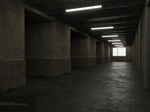 Old dark scary corridor 02 3D Model
