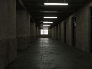 Old dark scary corridor 02 Modello 3D