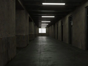 Old dark scary corridor 02 3D Model