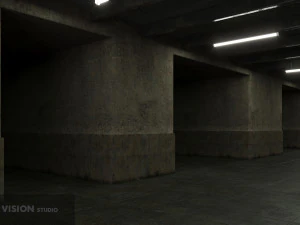 Old dark scary corridor 02 3D Model