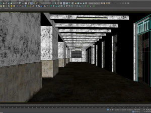 Old dark scary corridor 02 3D Model