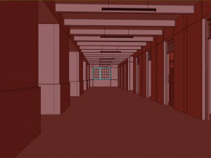 Old dark scary corridor 02 3D Model