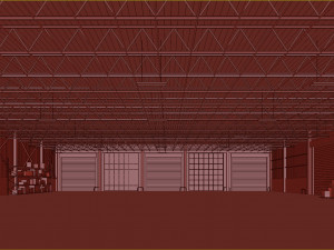 Low poly warehouse 05 Modello 3D