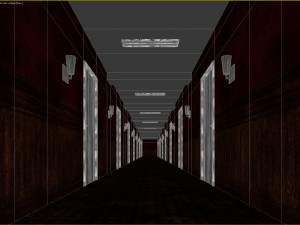 Old dark scary red corridor 03 3D Model