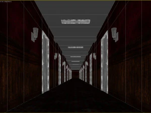 Old dark scary red corridor 03 3D Model