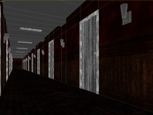 Old dark scary red corridor 03 3D Model