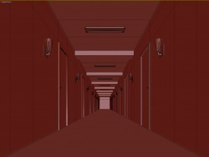 Old dark scary red corridor 03 3D Model