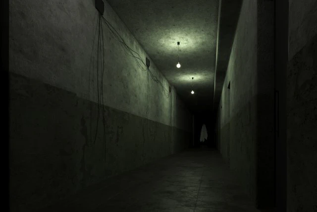 Old dark scary corridor 04 with ghost 3D Model .c4d .max .obj .3ds .fbx .stl .blend