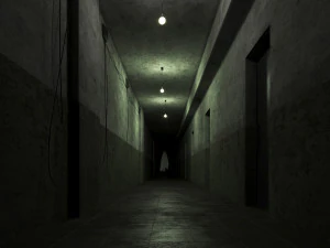 Old dark scary corridor 04 with ghost 3D Model