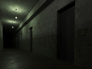 Old dark scary corridor 04 with ghost 3D मॉडल