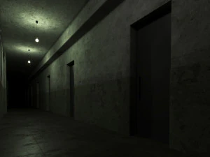 Old dark scary corridor 04 with ghost 3D Model