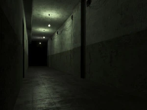 Old dark scary corridor 04 with ghost 3D Model