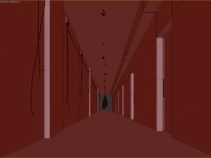 Old dark scary corridor 04 with ghost 3D Model